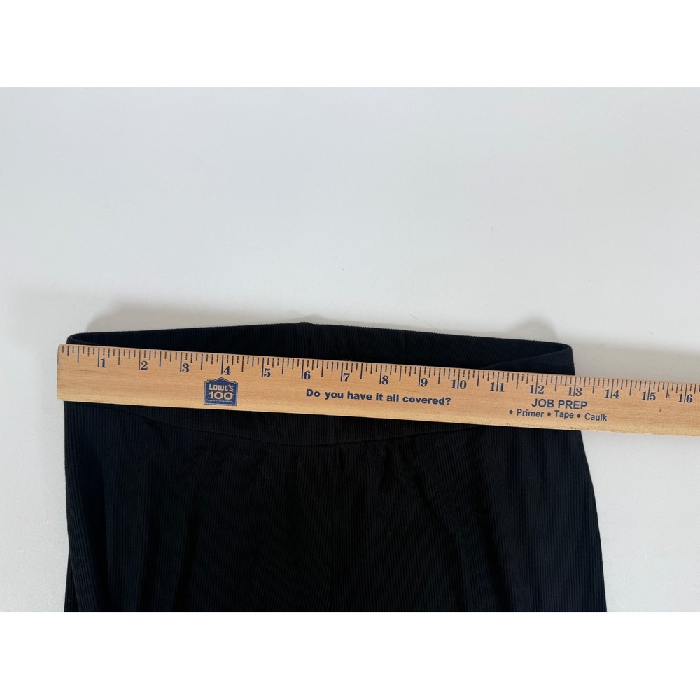 Skims Sleep Pants Women's Small Soft Lounge Ribbed Wide Leg Drawstring Black New - Picture 5 of 11